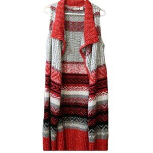 Cato Long Line Drapey Blanket Knit Sweater Knit Duster Large